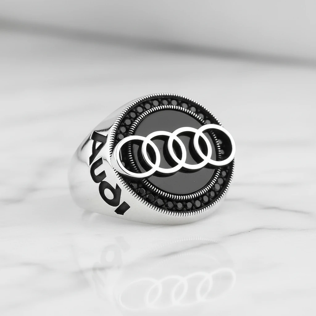Audi İkonik Logolu Erkek Yüzüğü