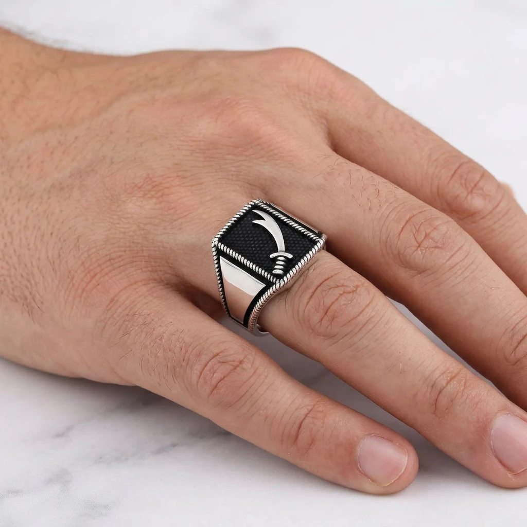 Zülfikar Tasarım Gümüş Erkek Yüzüğü