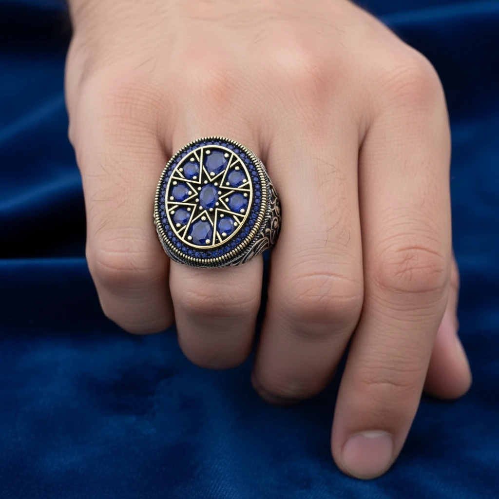 Oval Kasa İşlemeli Kuzey Yıldızı