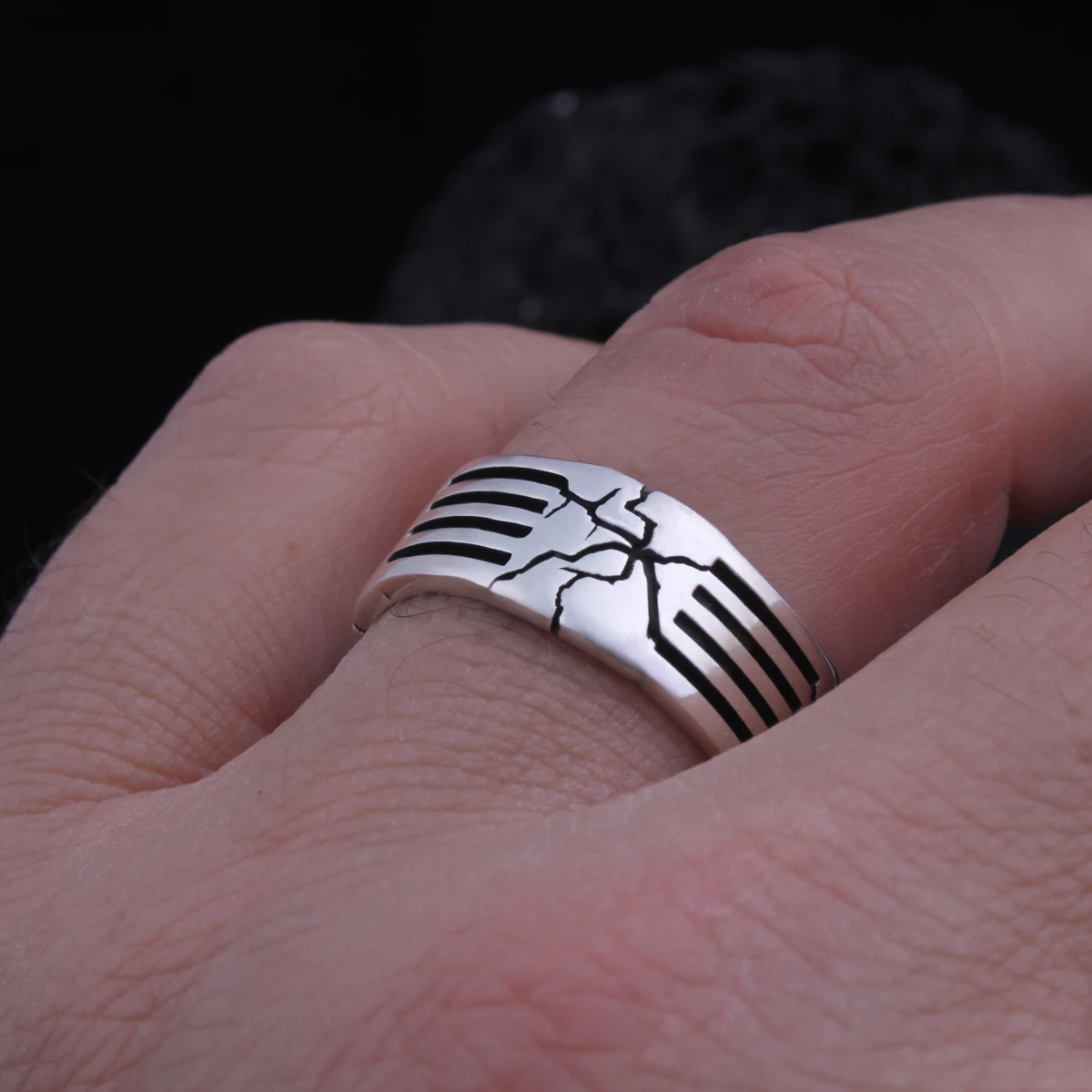 Şimşek Tasarım Alyans Gümüş Erkek Yüzüğü