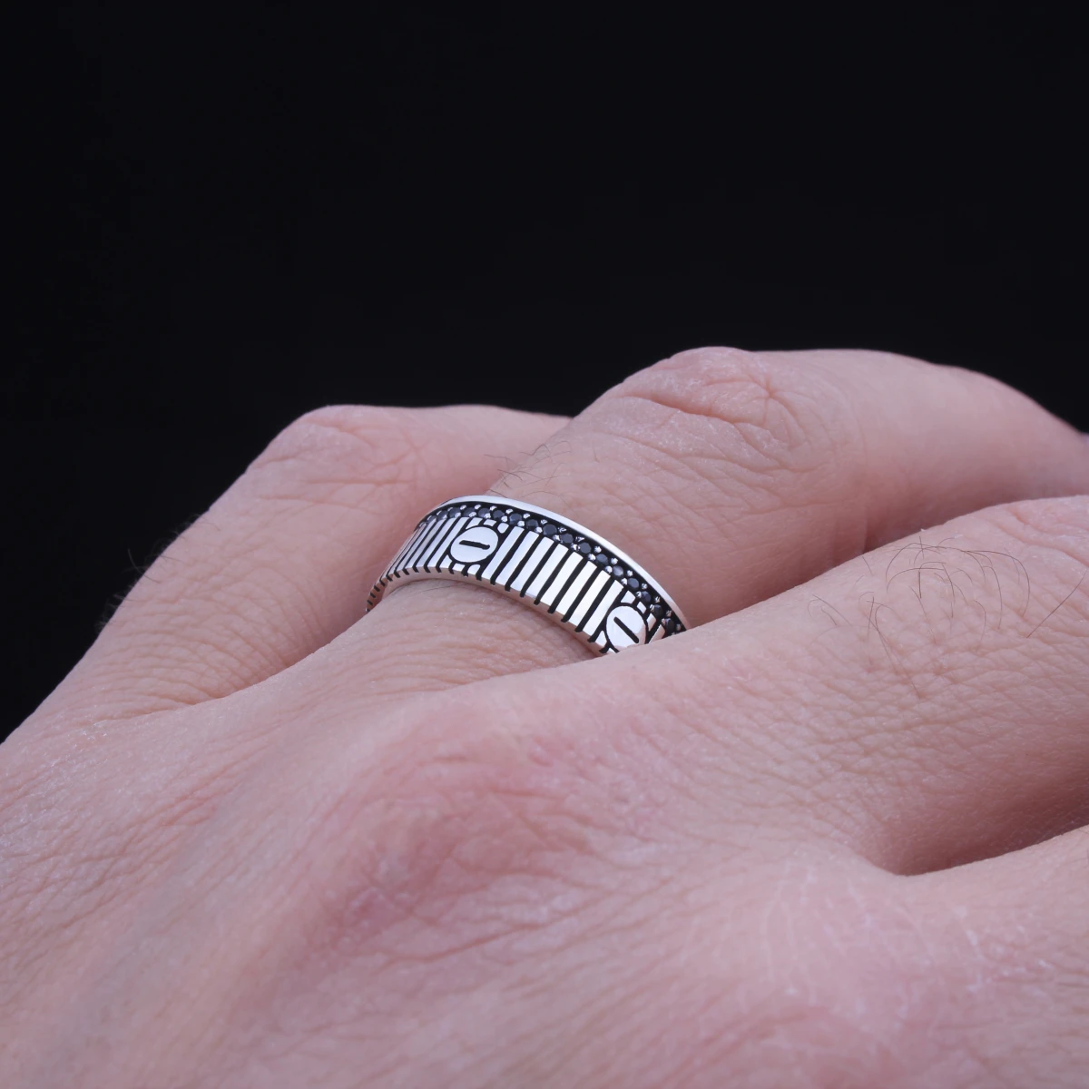 Vida Desenli Dikey Çizgili Alyans