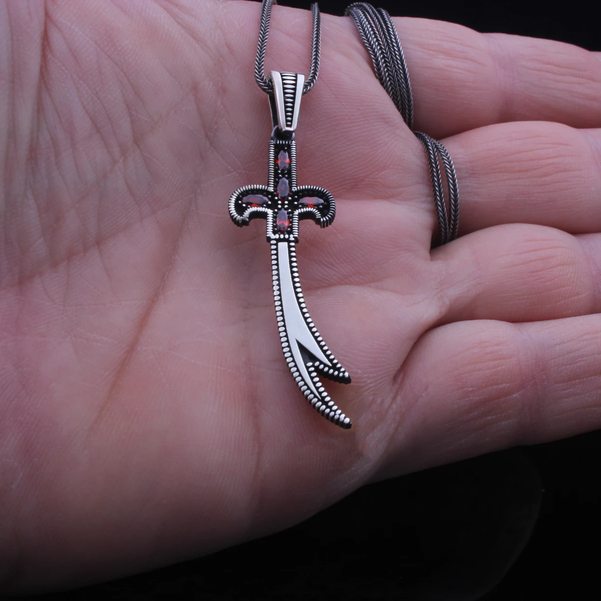 Zülfikar Tasarımlı Gümüş Erkek Kolye Ucu