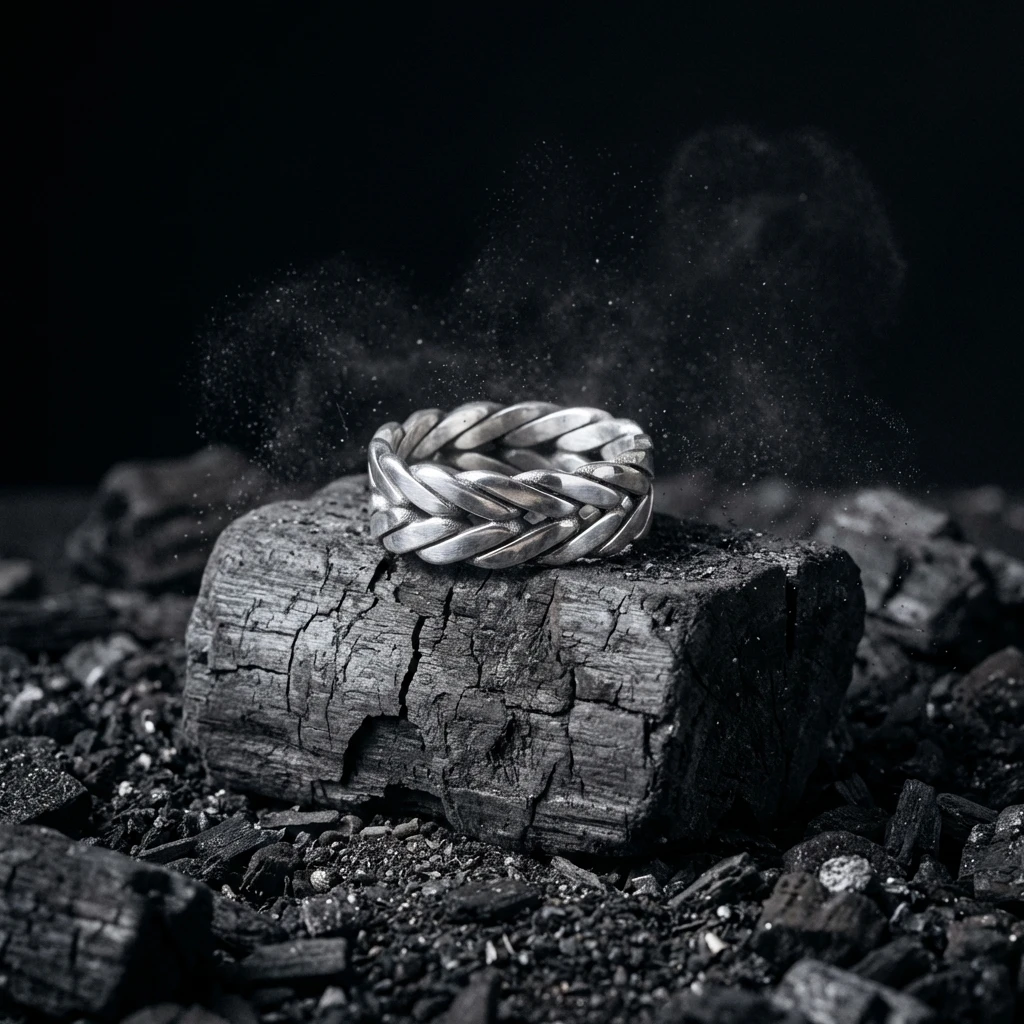 Özel Dokulu Gümüş Alyans