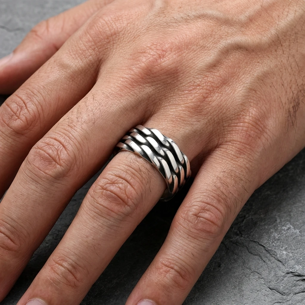 Oksit Örgü Desenli Alyans