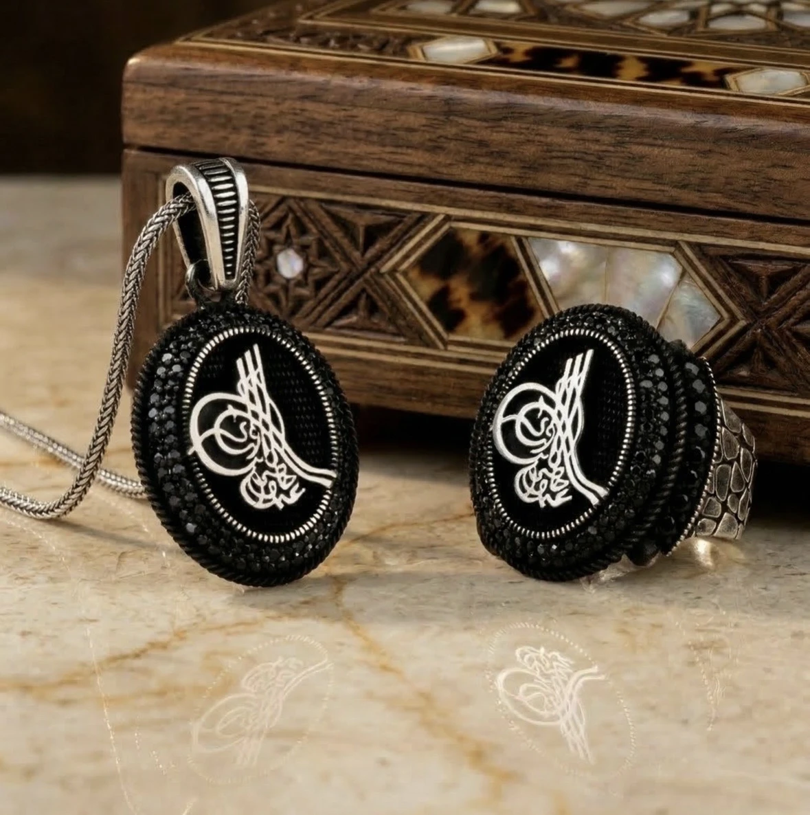 AbdülHamit Han Tuğrası Kolye ve Yüzük