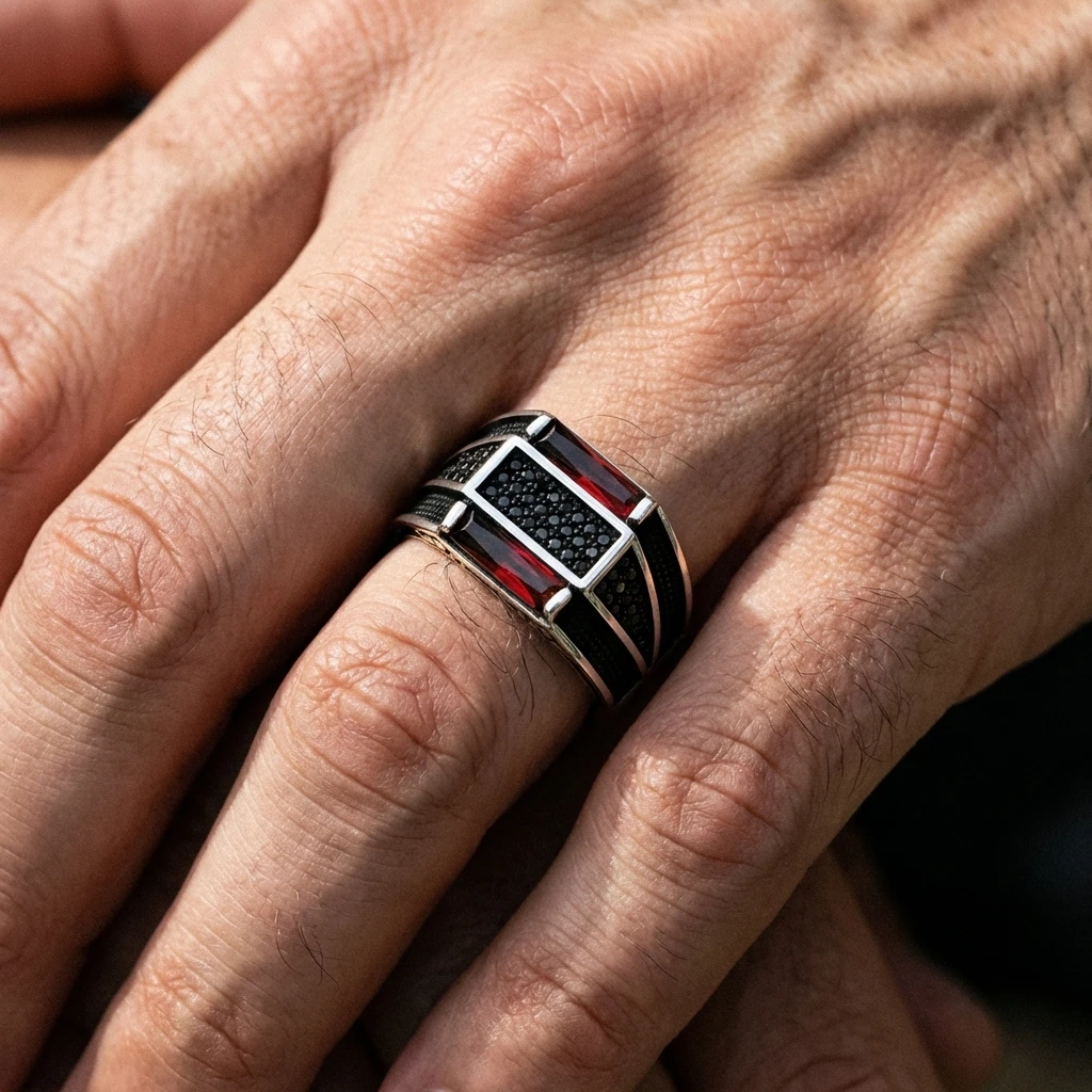 Mikro Taşlı Gümüş Yüzük