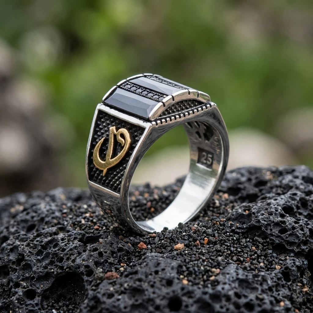 Üçlü Baget Taşlı Gümüş Yüzük