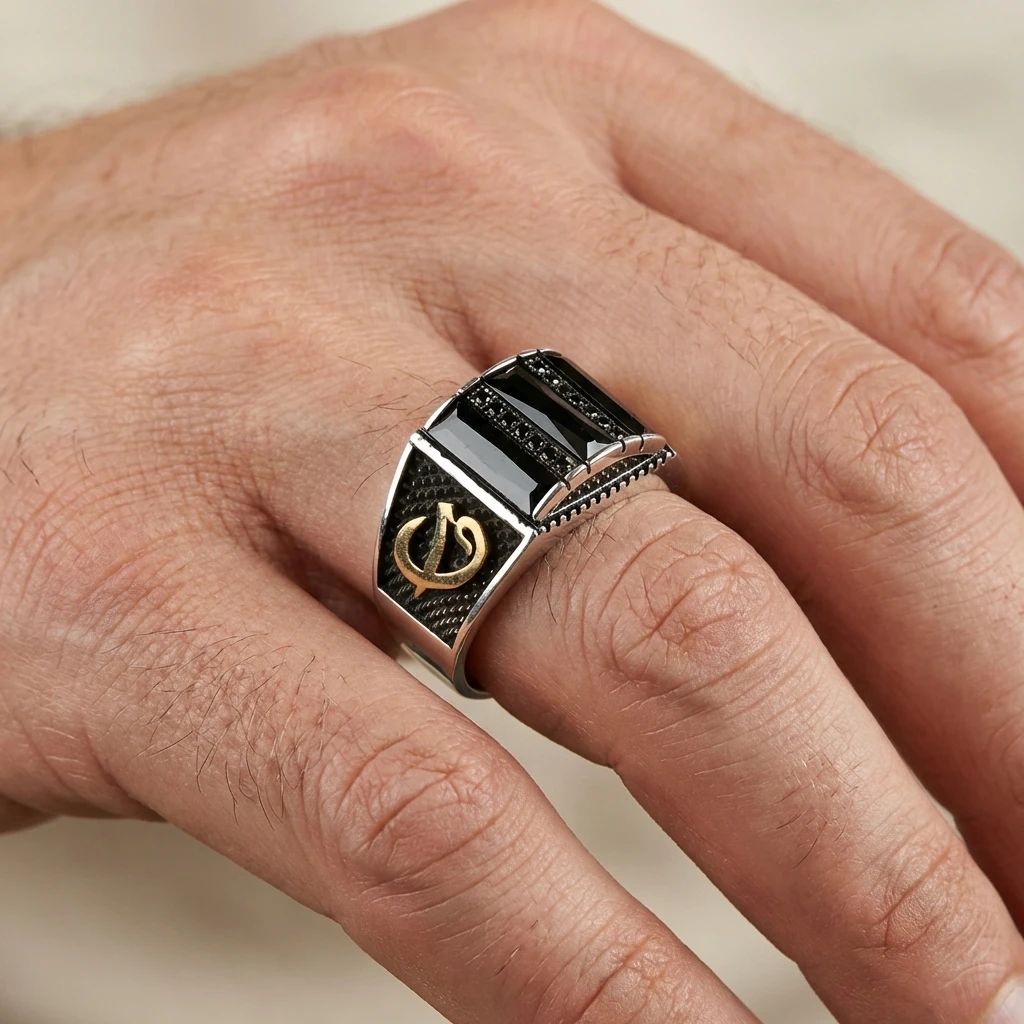 Üçlü Baget Taşlı Gümüş Yüzük