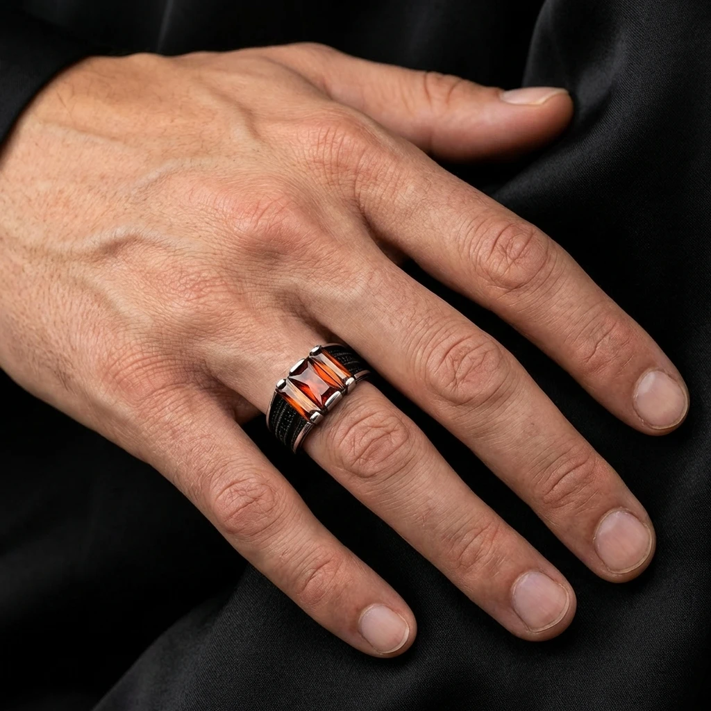 Üçlü Baget Taşlı Mikro İşlemeli Gümüş Yüzük