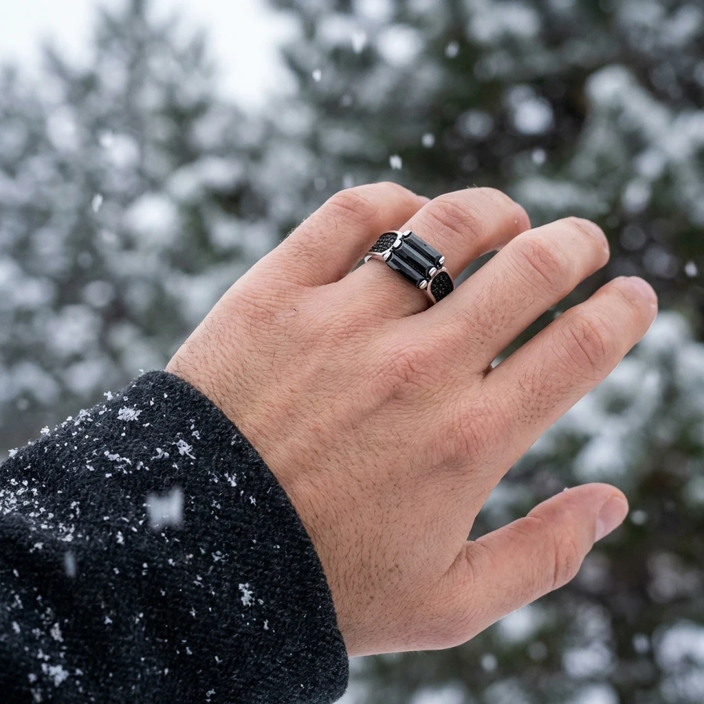 Çift Baget Taşlı Yanları Mikro Taşlı Gümüş Yüzük