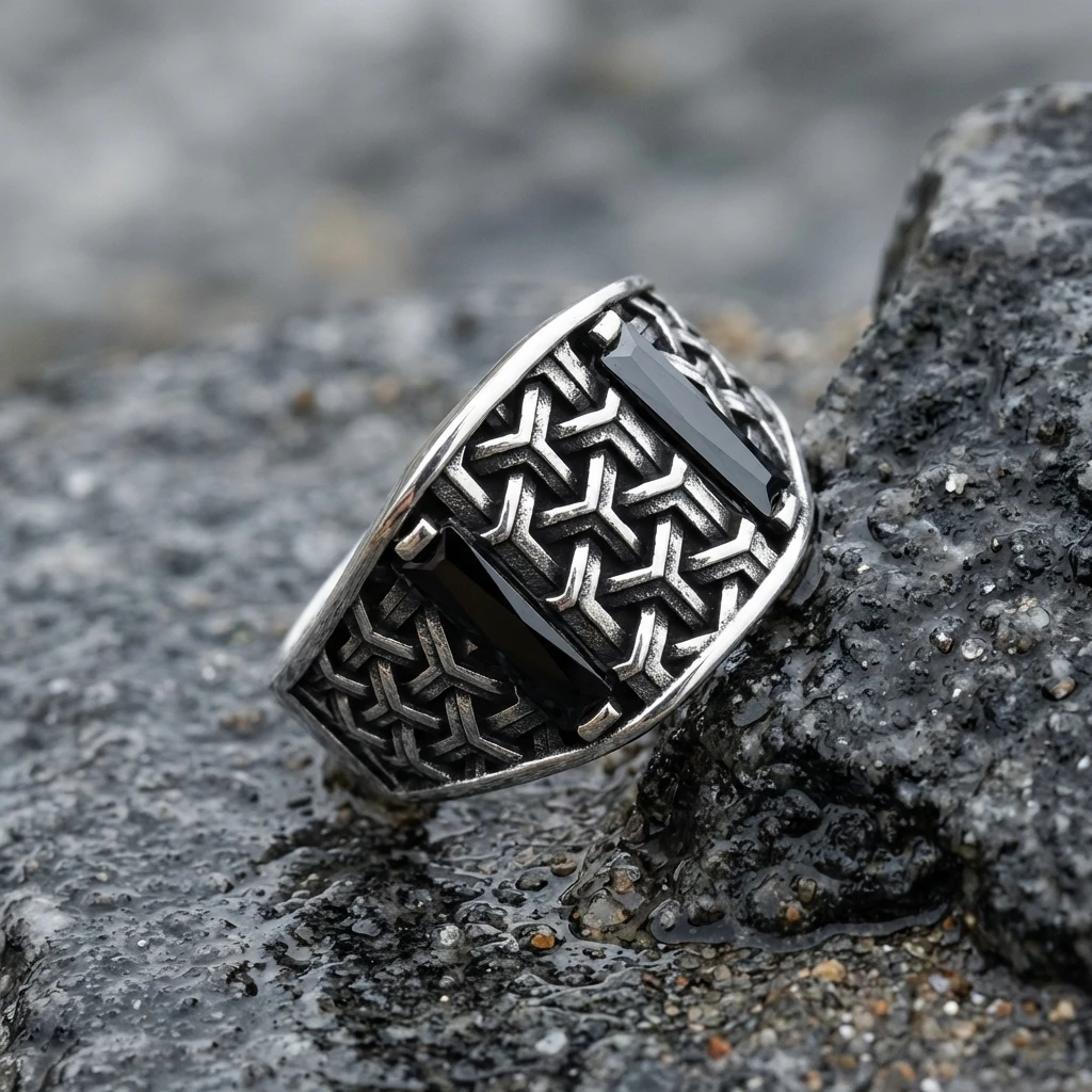 Baget Taşlı Gümüş Yüzük