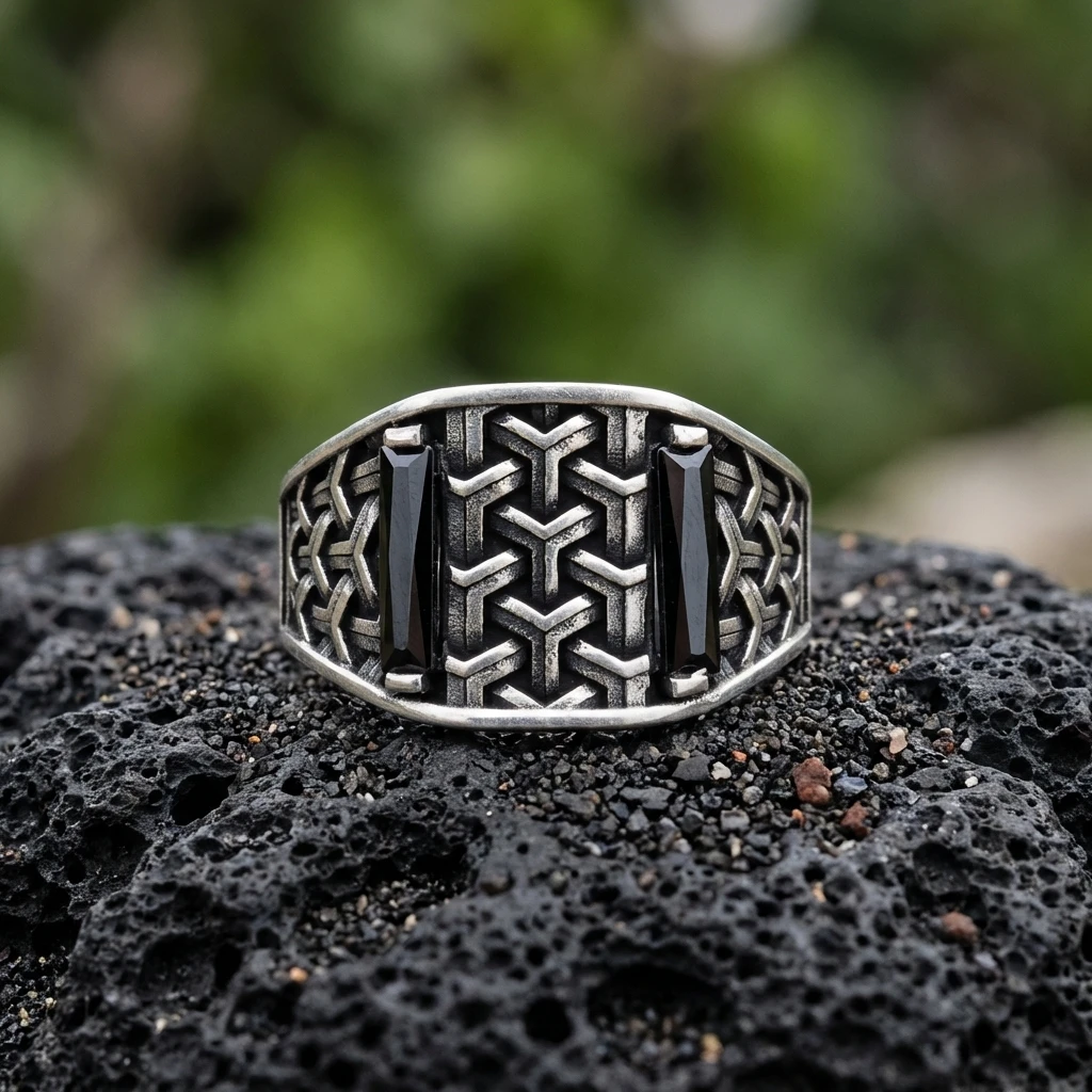 Baget Taşlı Gümüş Yüzük