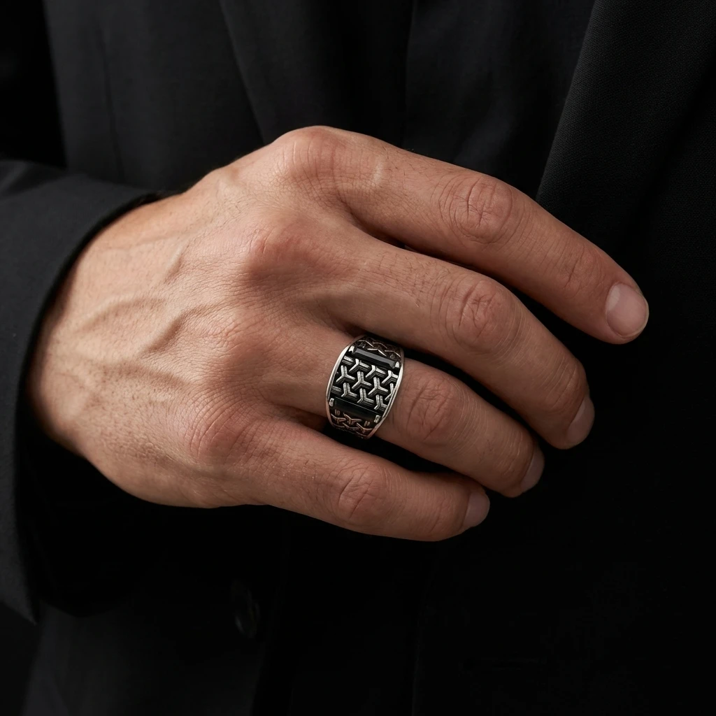 Baget Taşlı Gümüş Yüzük