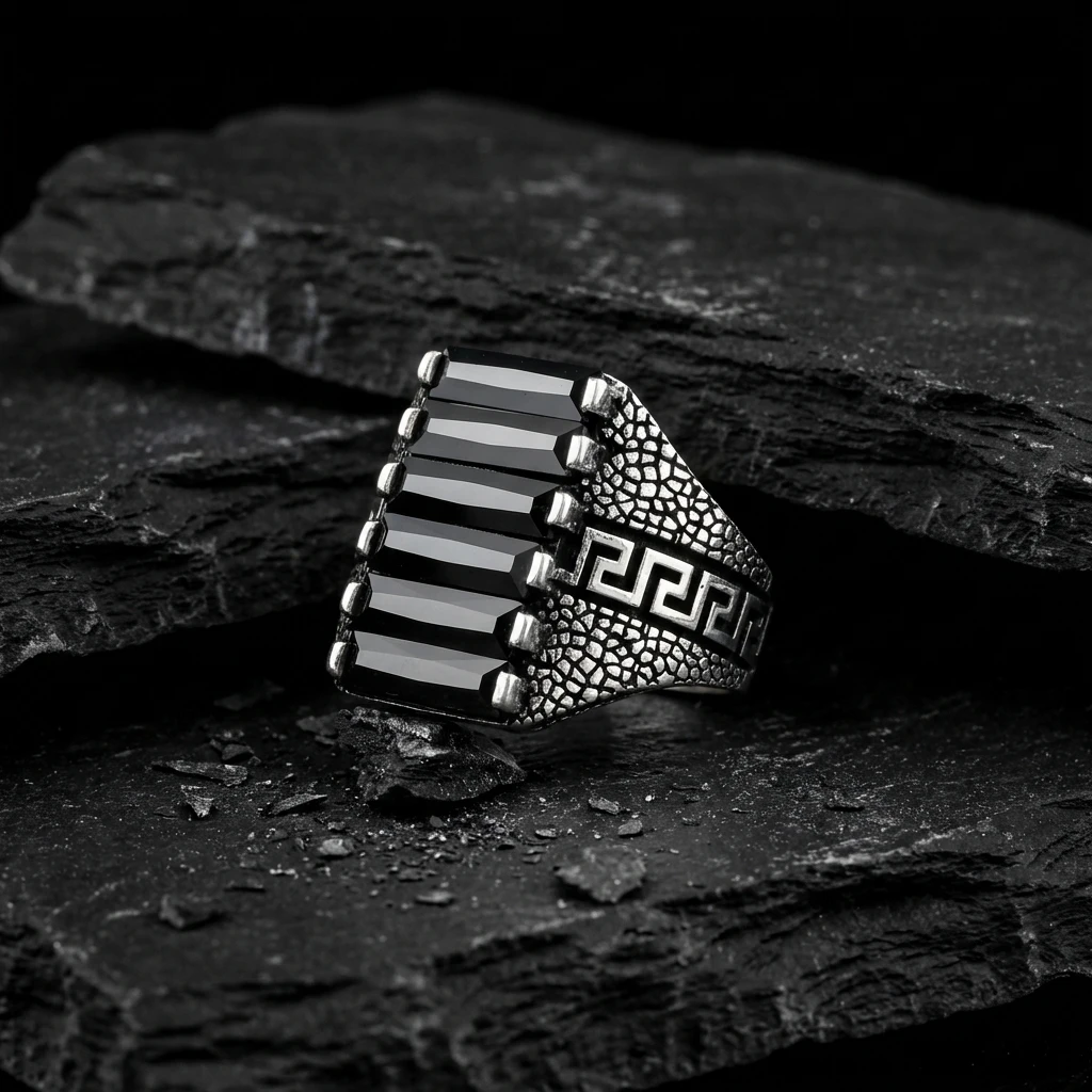 Baget Taşlı Gümüş Yüzük