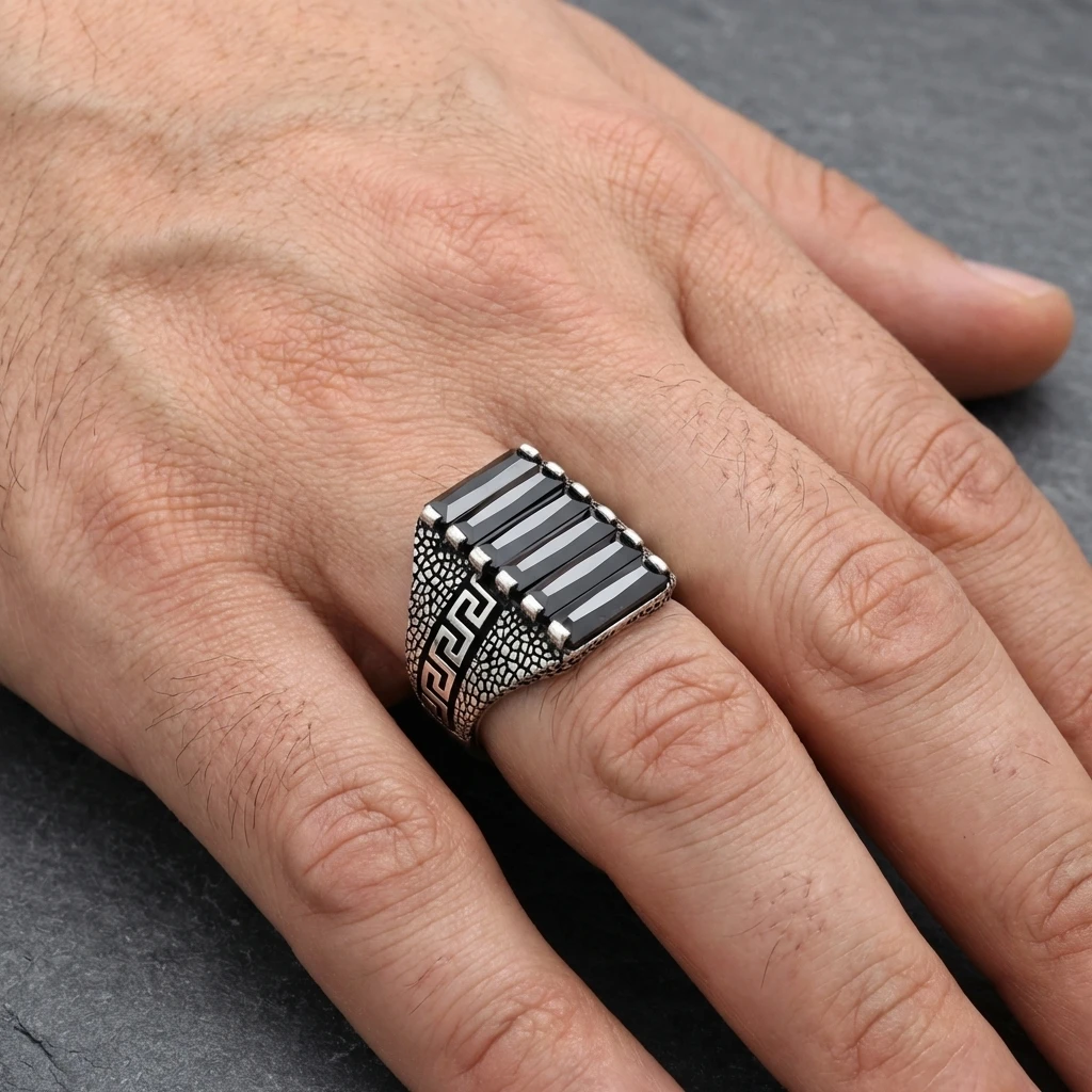 Baget Taşlı Gümüş Yüzük