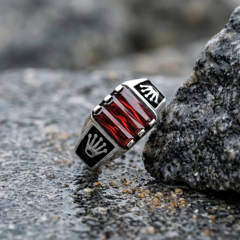 Baget Taşlı Gümüş Yüzük