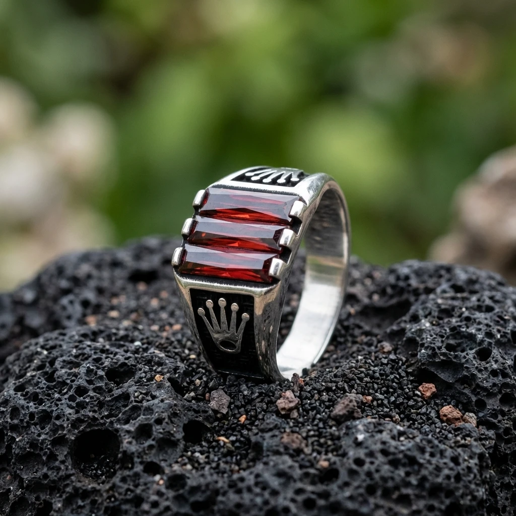 Baget Taşlı Gümüş Yüzük