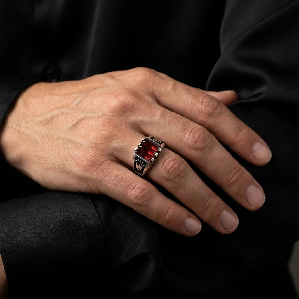 Baget Taşlı Gümüş Yüzük