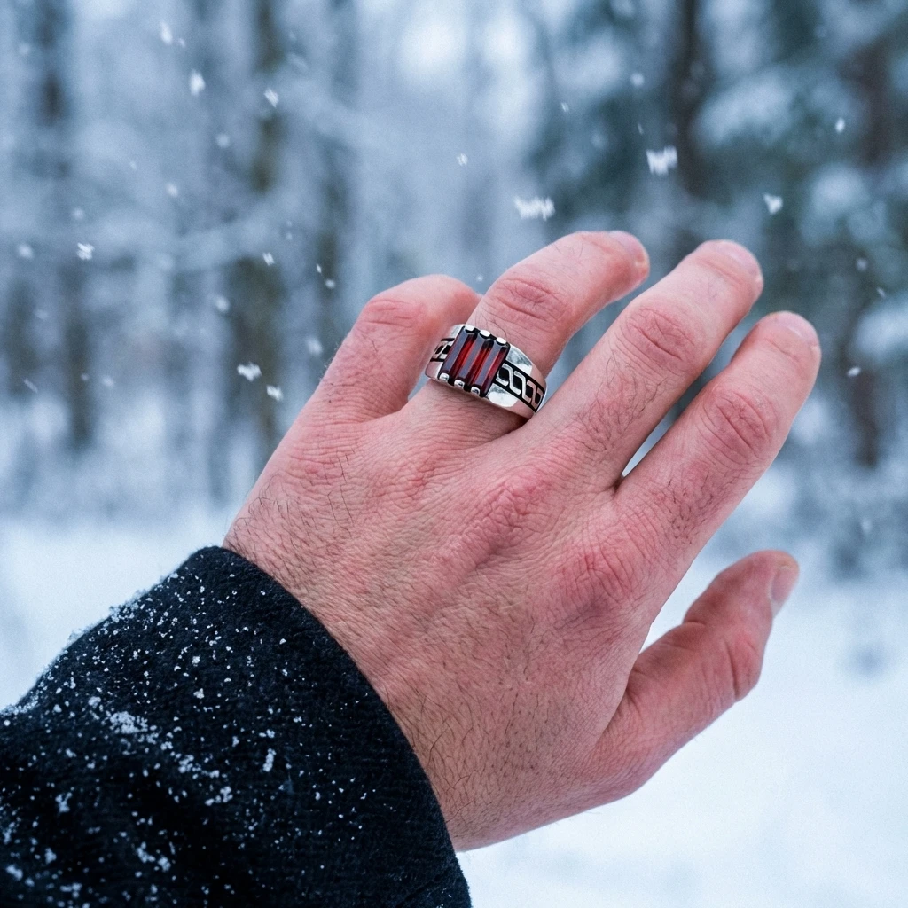 Zincir Desenli Üçlü Baget Yüzük