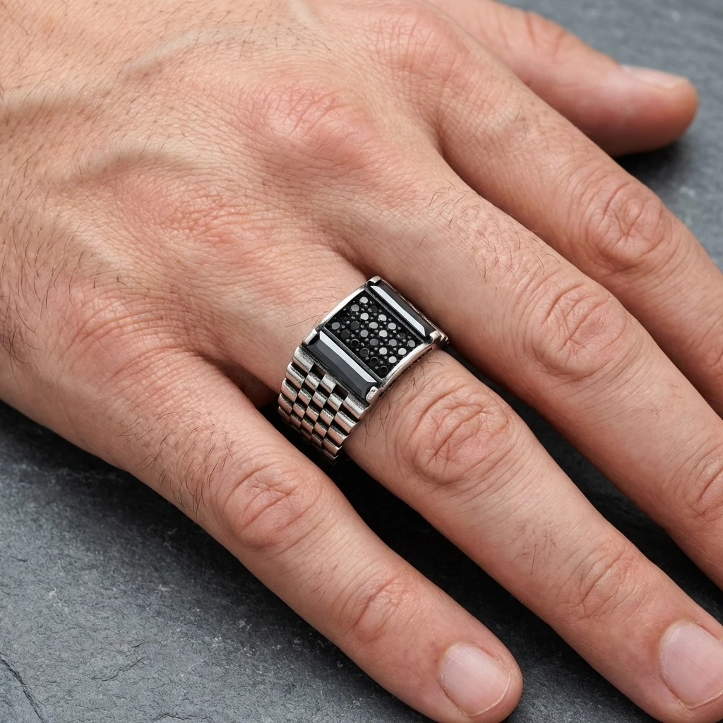 Mikro Taş Panelli ve Çift Baget Taşlı Yüzük