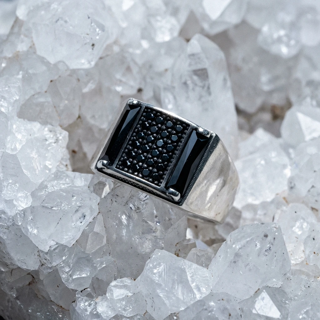 Kare Kesim Mikro Taşlı Yüzük