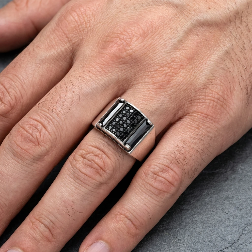 Kare Kesim Mikro Taşlı Yüzük