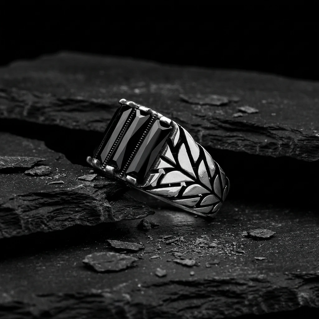 Baget Taş Özel Tasarımlı Gümüş Yüzük