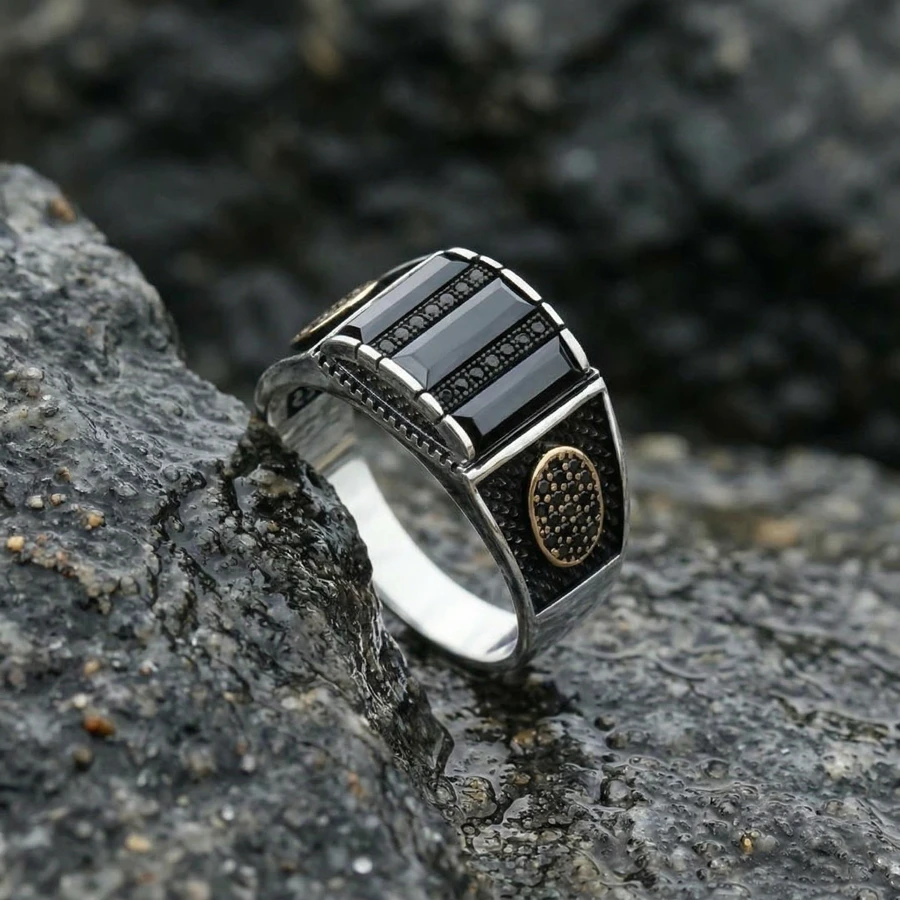 Baget Taşlı Sade Erkek Yüzüğü