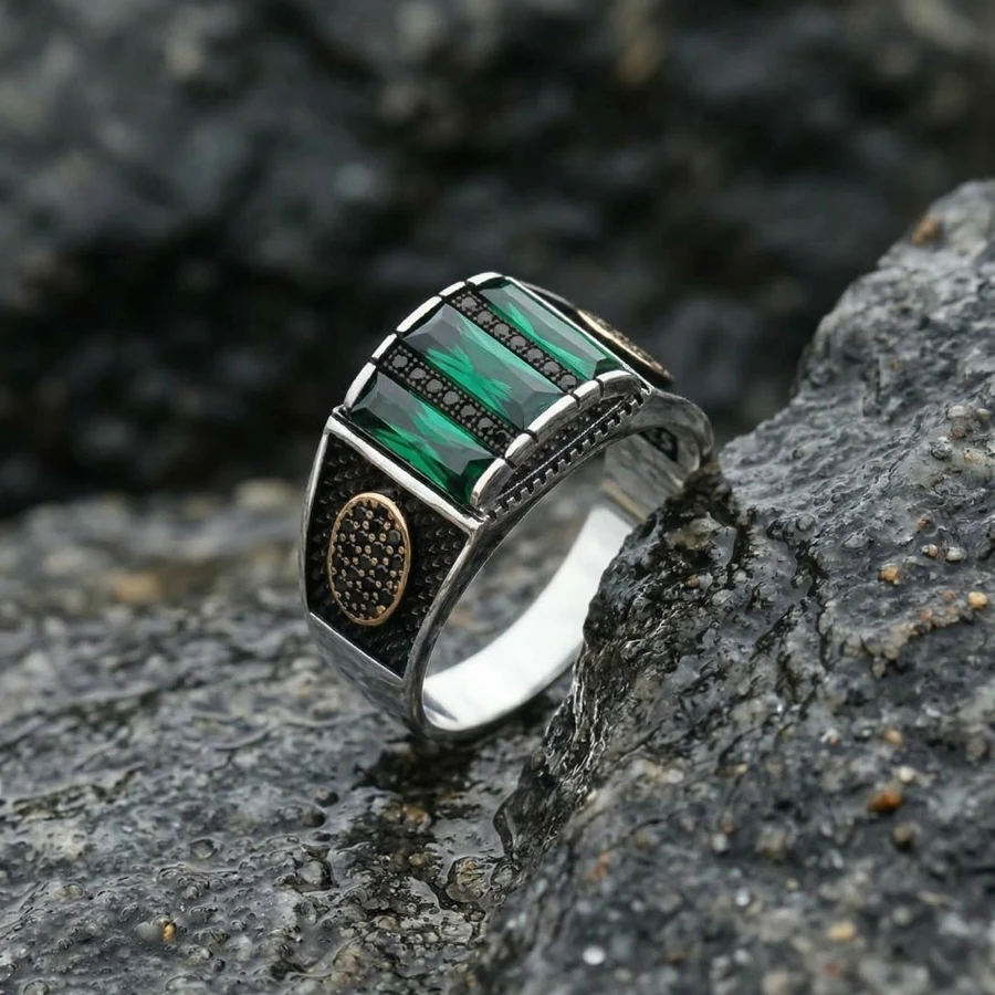 Baget Taşlı Sade Erkek Yüzüğü