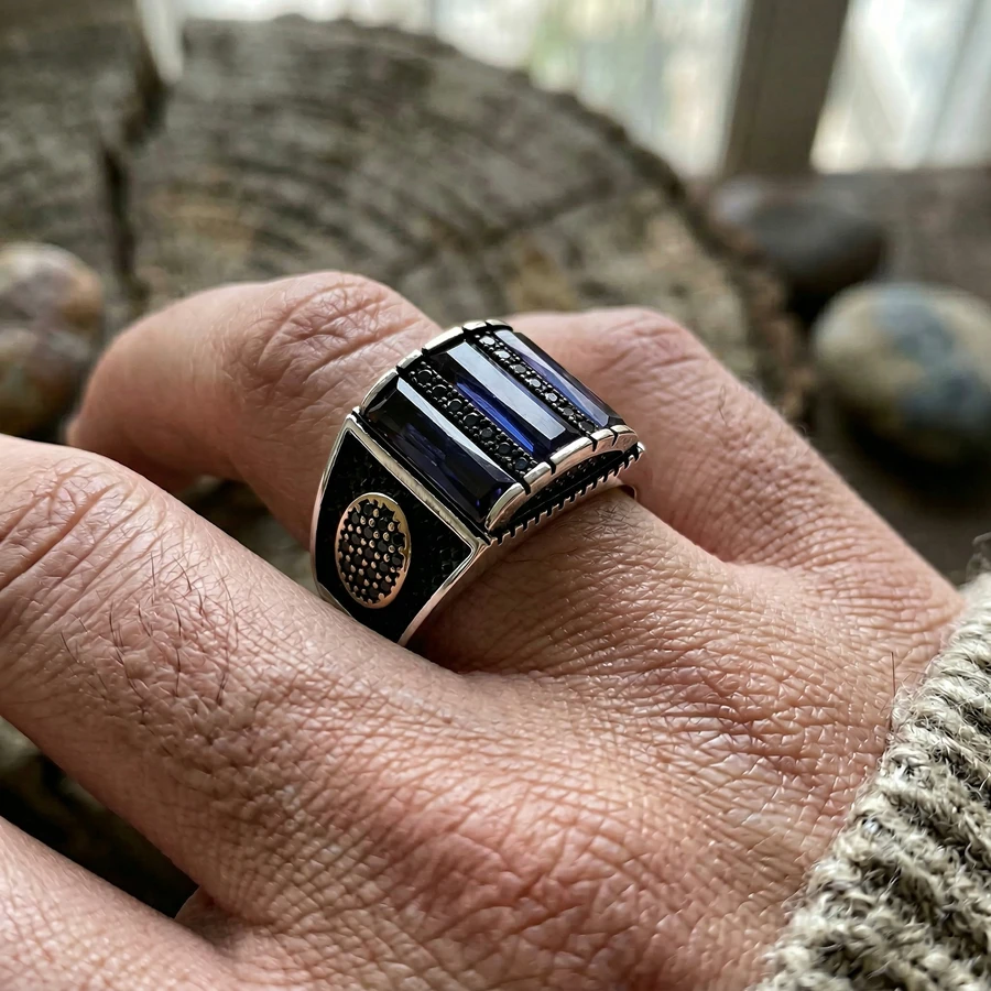 Baget Taşlı Sade Erkek Yüzüğü