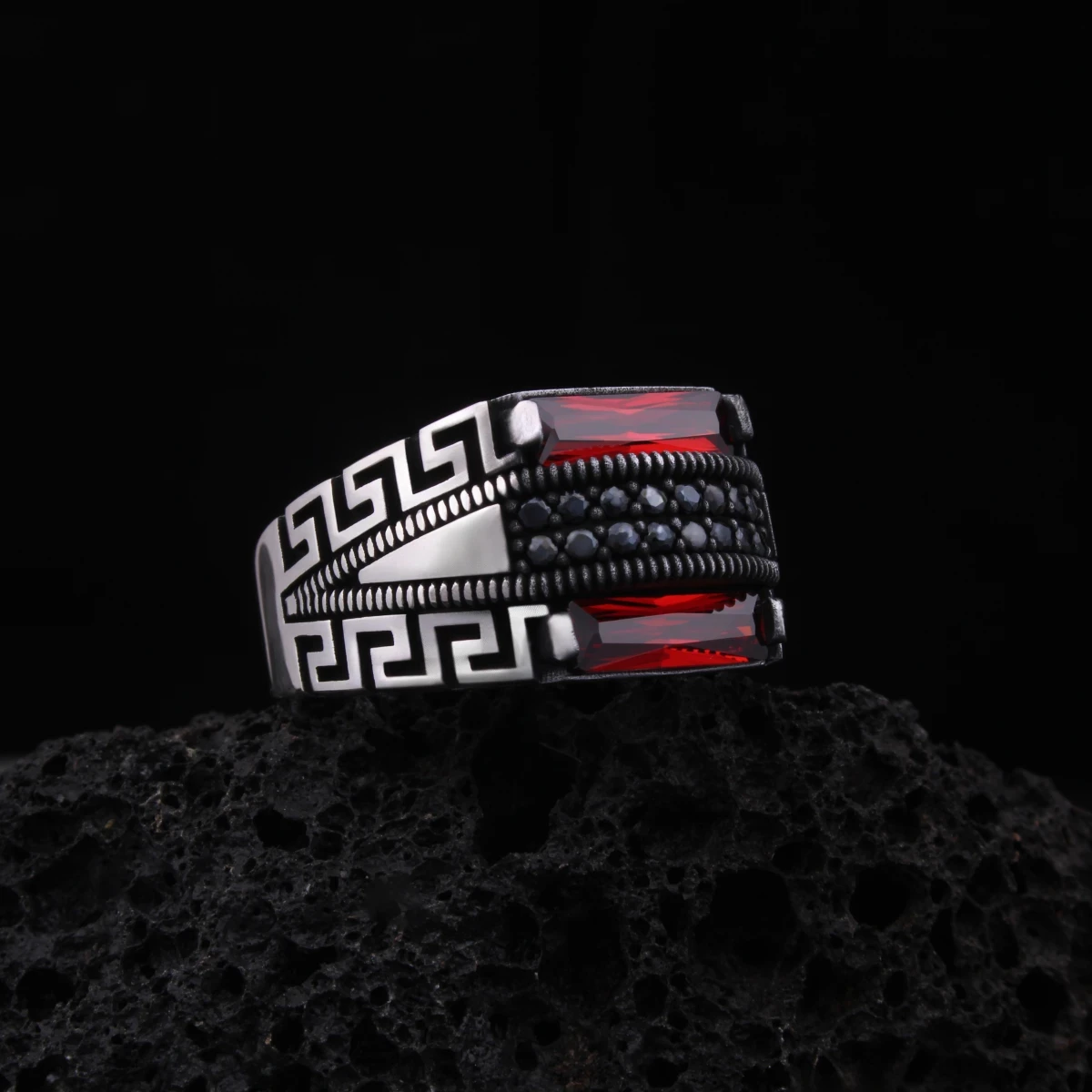 Baget Taşlı Grek Gümüş Yüzük