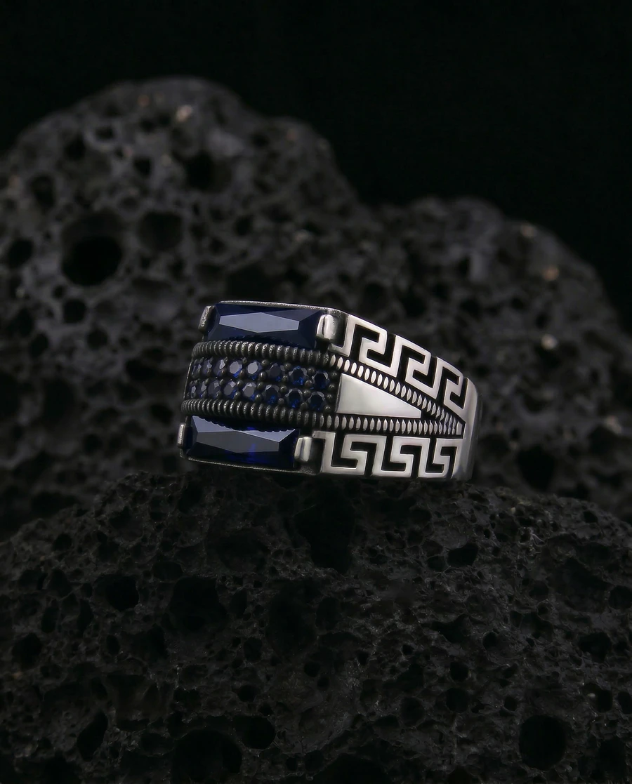 Baget Taşlı Grek Gümüş Yüzük